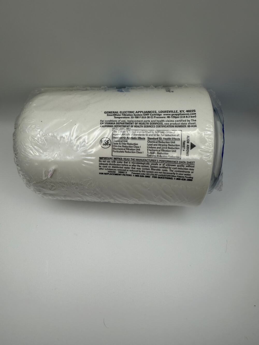 GE SmartWater GWF Refrigerator Water Filter Cartridge Genuine OEM New Sealed
